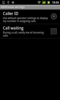 The current settings are displayed.Press Call waiting to turn the function on or off.