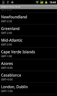 Press the required time zone.