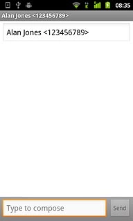 Press Type to compose.Write the text for your text message.