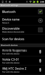 Press the required Bluetooth device.