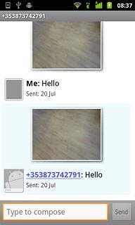Press and hold the required text message until a pop-up menu is displayed.