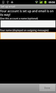 Press the field below Your name and key in the required sender name.
