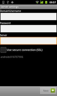 Press the field below Server and key in the server address.