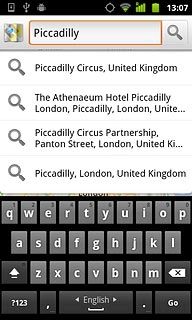 Press the required destination.