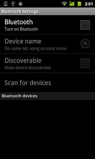 Press Bluetooth to turn on Bluetooth.