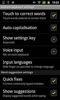 When the box next to the menu item is ticked (V), the function is turned on.