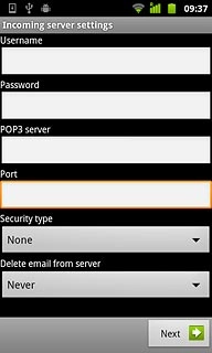 Press the drop down list below Security type.