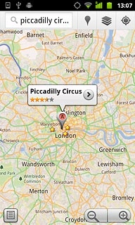 The selected destination is displayed as a point on the map.