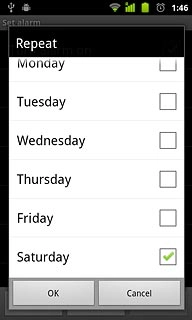 When the box next to a day is ticked (V), the day is selected.
