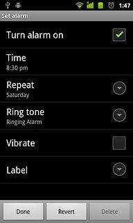 Press Vibrate to turn vibration on or off.