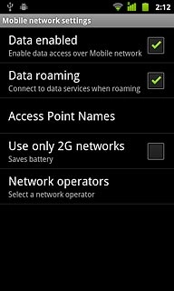 When the box next to the menu item is ticked (V), the function is turned on.