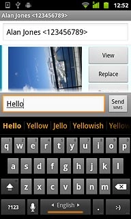 Write the text for your picture message.Press Send MMS.