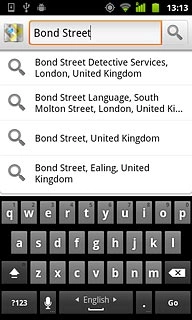 Key in the required destination.Results matching what you key in are displayed.Press the required destination.