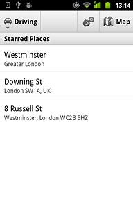 Press the required destination.