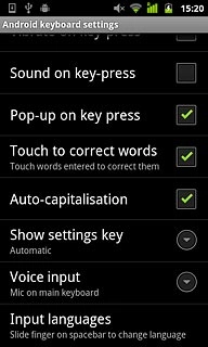 Press Input languages.