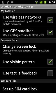Press Change screen lock.