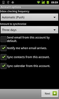 Press Amount to synchronise.