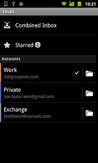 Press the required email account.