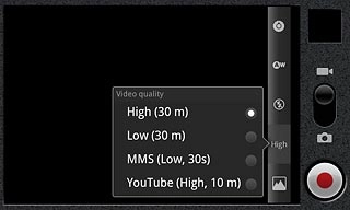 Press High, Low, MMS or YouTube (depending on the current setting).