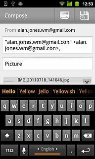Write subject and text for your email message.Press the send icon.