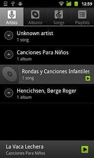 Press the required audio file or the required playlist.