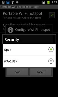 Press Open or WPA2 PSK.