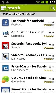 Press Facebook for Android.