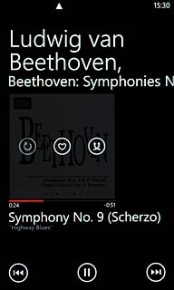 Press the shuffle icon.Depending on the current setting, the function is turned on or off.