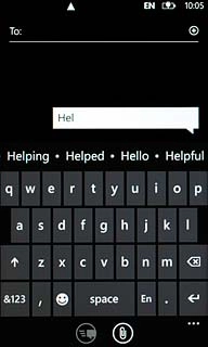 Press the required word to insert it.