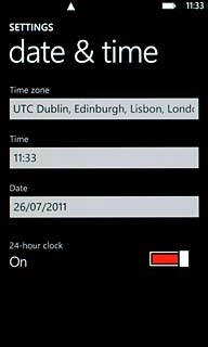 Press the field below Time zone.