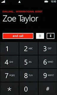 Press end call to end the call.