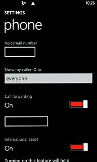Press the field below Voicemail number.