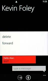 Press forward.Key in the first letters of the required contact.Matching contacts are displayed.