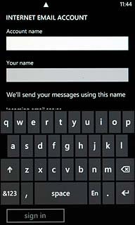 Press the field below Account name and key in Vodafone Mail