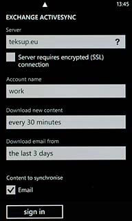 Press the field below Download email from.