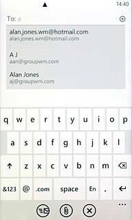 Key in the first letters of the required contact.Matching contacts are displayed.Press the required contact.