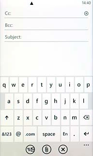 Press Cc or Bcc.Key in the first letters of the required contact.Matching contacts are displayed.