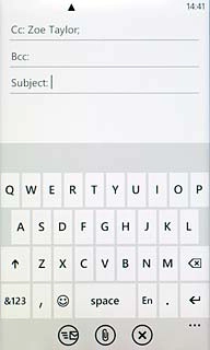 Press Subject and key in a subject for the email message.