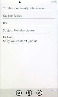 Press the attachment icon.Go to the required folder.