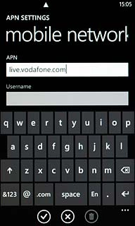 Press the confirm icon.