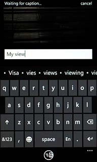 Key in the required text.Press the upload icon.
