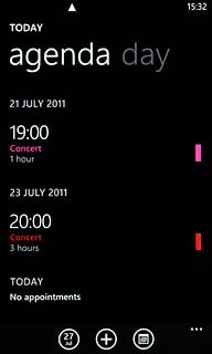 To see a list of all appointments:Slide your finger left to find agenda.