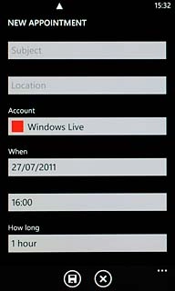 Press Subject and key in a subject for the appointment.Follow the instructions on the display to key in more information, such as location, duration and reminder.
