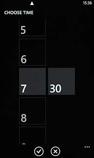 Press hours and minutes and set the required time.