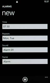 Press the field below Name and key in the required name.