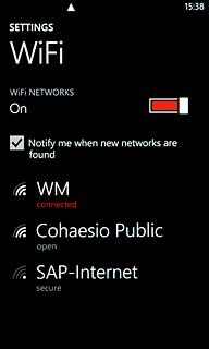 Press the indicator next to WiFi NETWORKS to turn on the function.