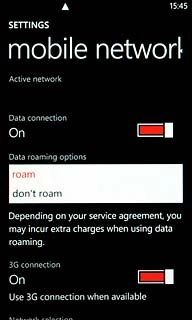 Press roam or don't roam.