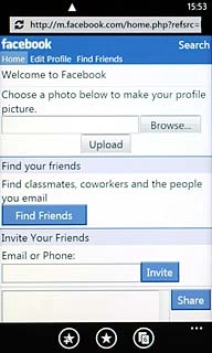 You can now use the application.Please note that Facebook isn't part of the original application package and therefore only a general description is given here.You have a number of options, such as:Write status updatesSend messagesWrite text on WallUpload picturesSelect application settings