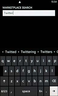 Key in Twitter and press arrow right.
