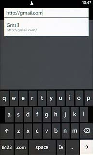 Key in http://gmail.com and press arrow right.
